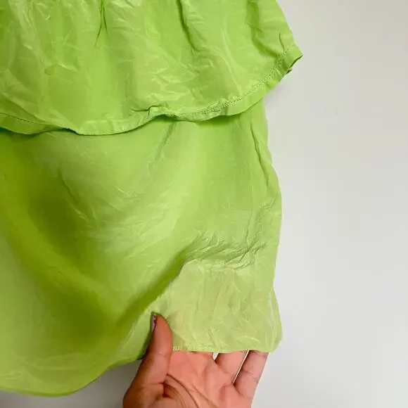Lilly Pulitzer Women Silk Ginny Top Small Lime Green Coastal Y2K Summer Vacation - Picture 3 of 6